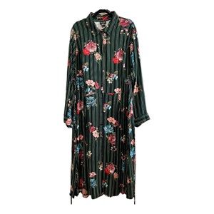 City Chic floral stripe shirt dress ✨ Plus size XXL 24W ✨ NWOT ✨Office✨Workwear